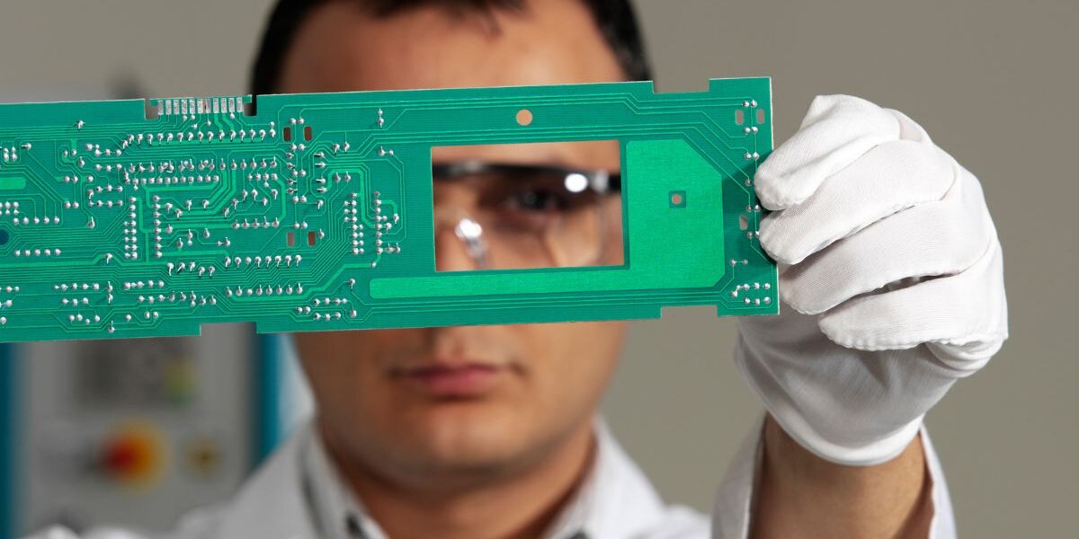 Ingeniero electrónico trabajando con circuitos y sistemas electrónicos.